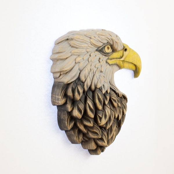 American eagle Bald Eagle Wood wall art Wooden eagle Wooden bird Bird figurine Wood carwing Egle wood decor Home decor Wood animal Patriots