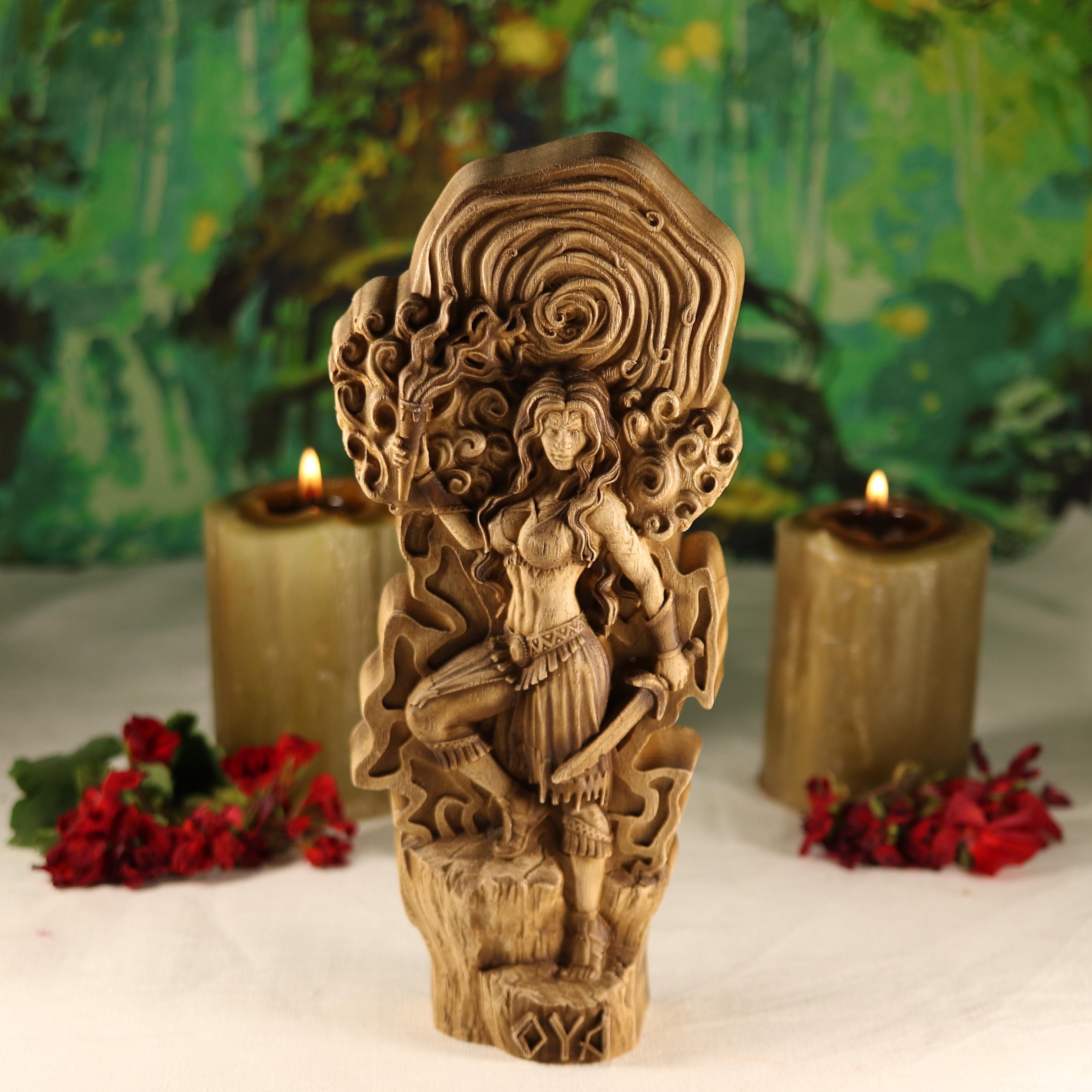 オヤ像：アフリカの女神ヨルバ族の木彫、サンテリアの室内装飾 - Etsy 日本