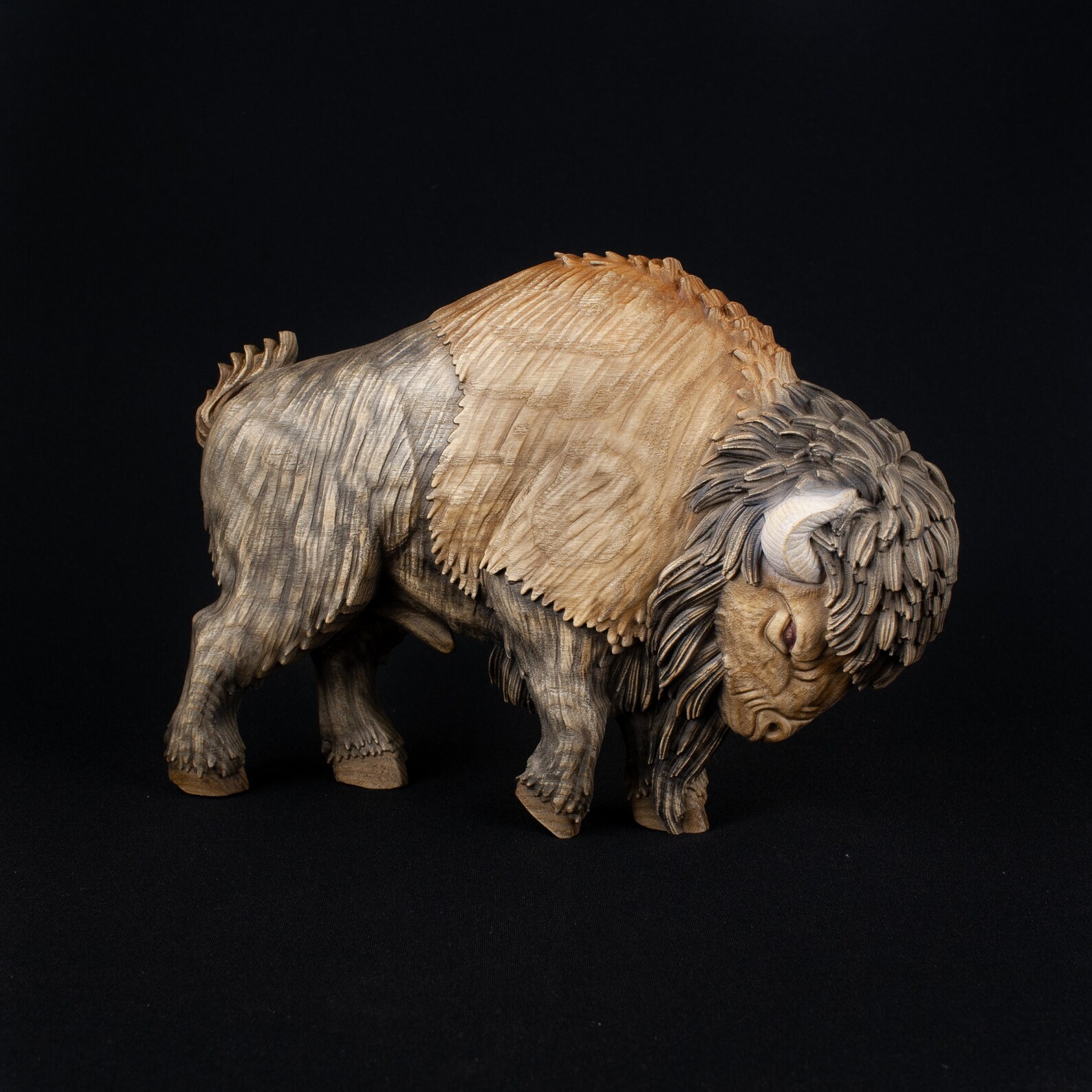 American Bison Wooden Animal Figurines Bison Decor Bison Art Buffalo