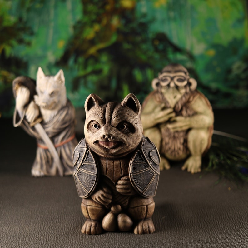 Tanuki, Japanese Statue Tanuki Statue, Raccoon Dog, Japanese Art Forest