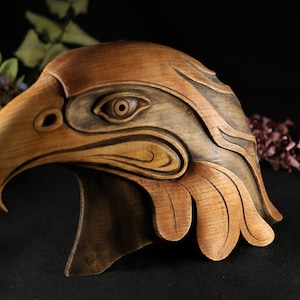 Maori Eagle Head: Hand-carved Wood Sculpture, New Zealand Art - Etsy