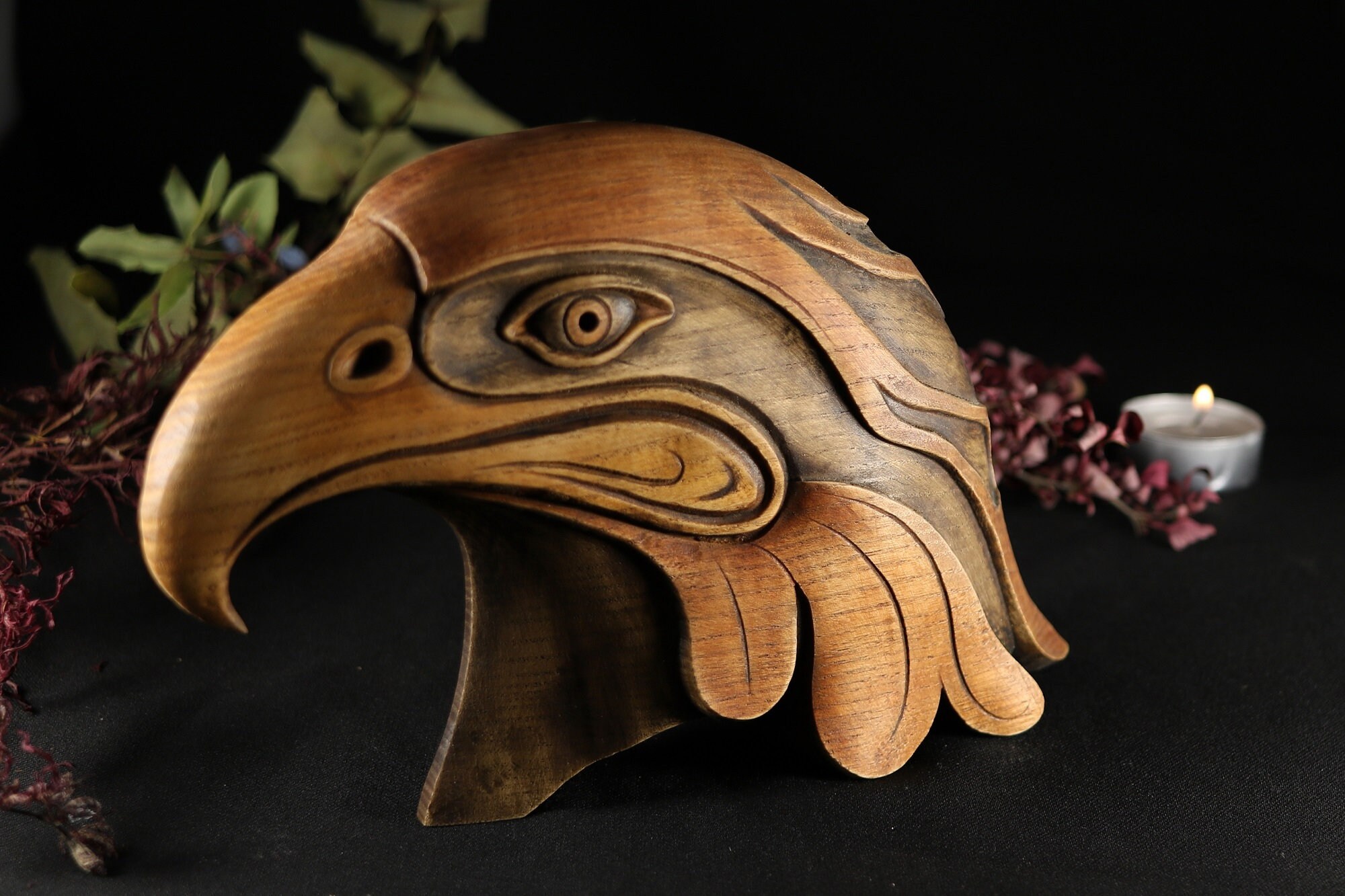 Maori Eagle Head: Hand-carved Wood Sculpture, New Zealand Art - Etsy