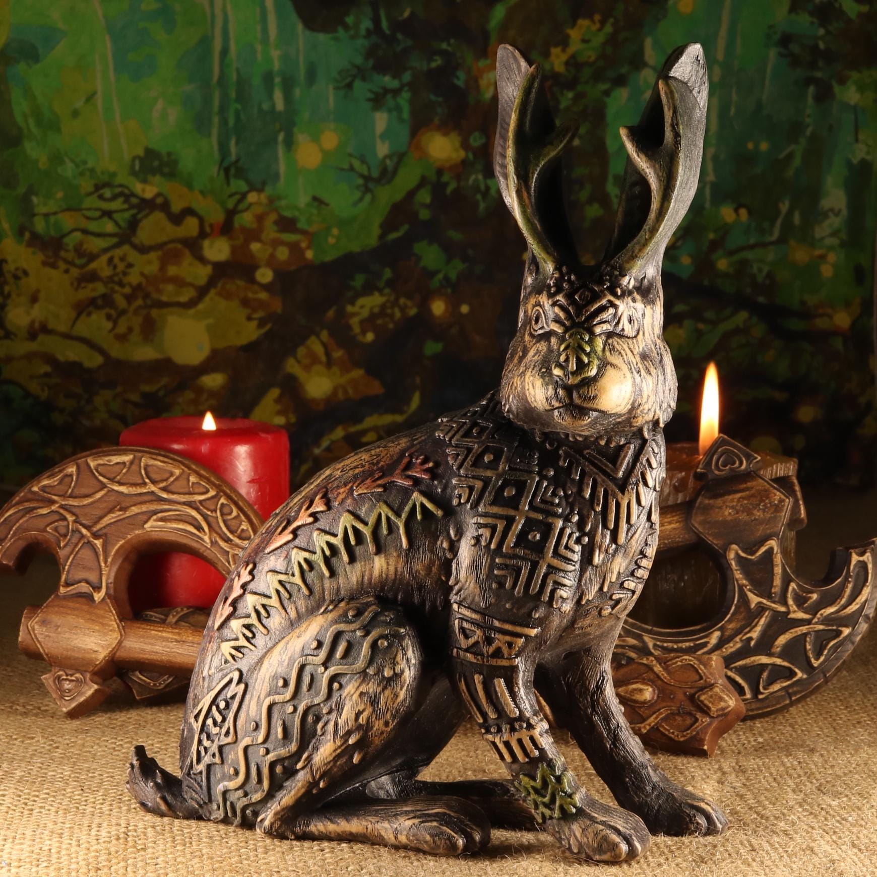 Jackalope Statue/mythical Animal/animal Totem/horned Rabbit/folk Art - Etsy