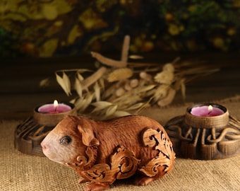 Guinea Pig Figurine: Ash Tree Decor