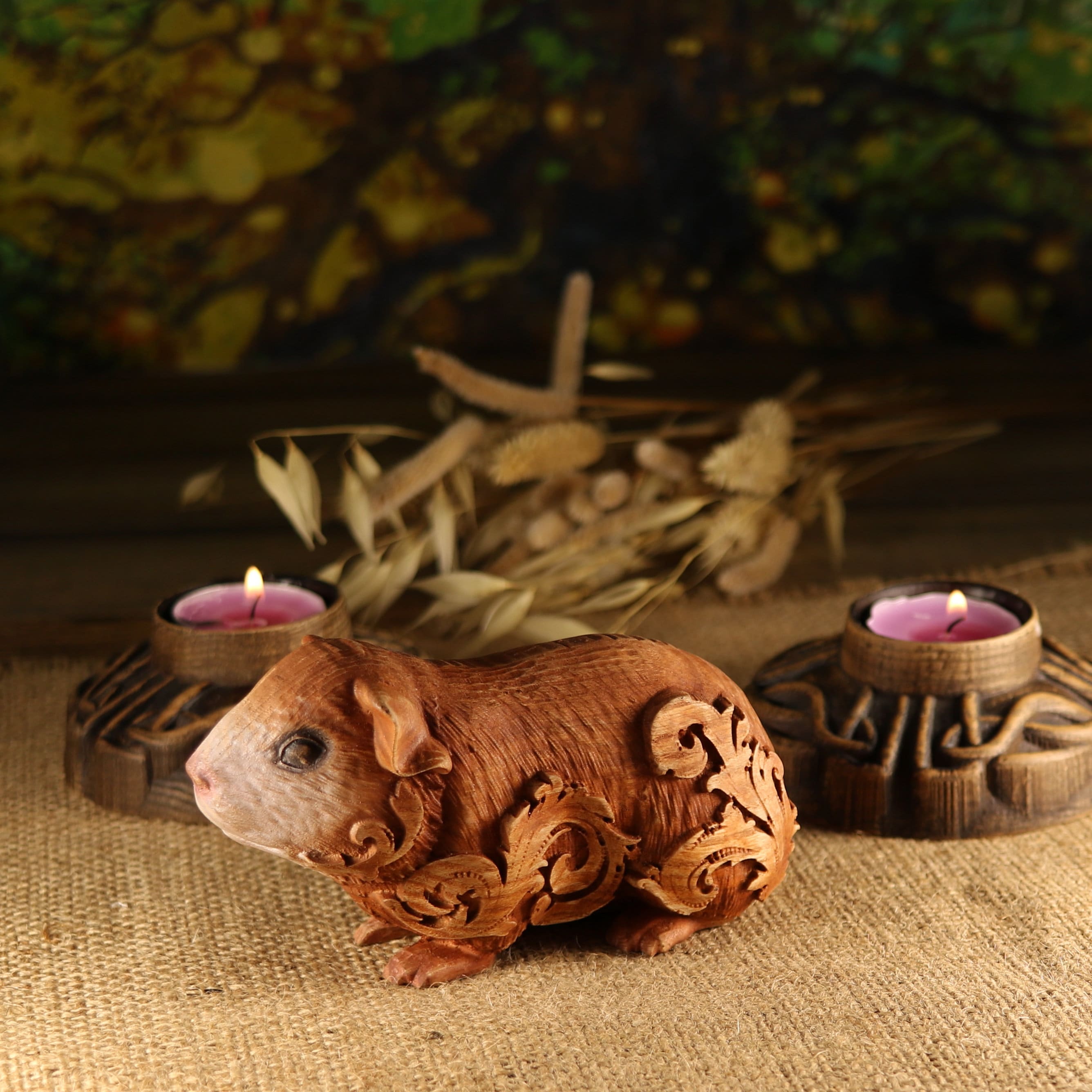 Guinea Pig Figurine: Ash Tree Decor - Etsy