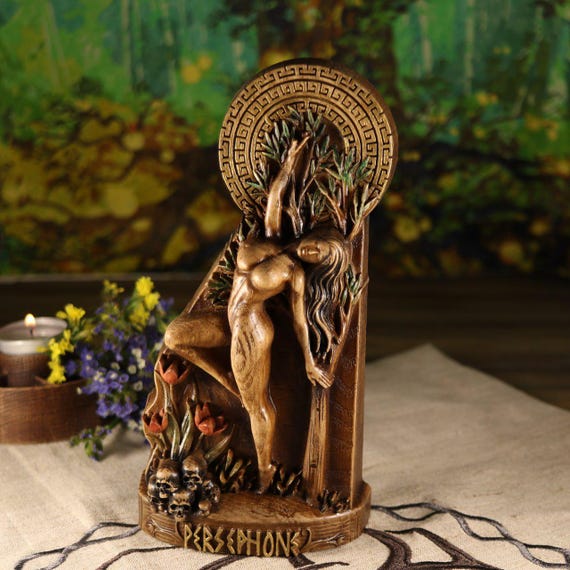 木製のペルセポネ像：ギリシャの女神の祭壇装飾 - Etsy 日本