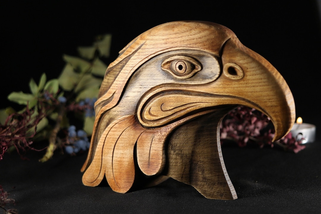 Maori Eagle Head: Hand-carved Wood Sculpture, New Zealand Art - Etsy