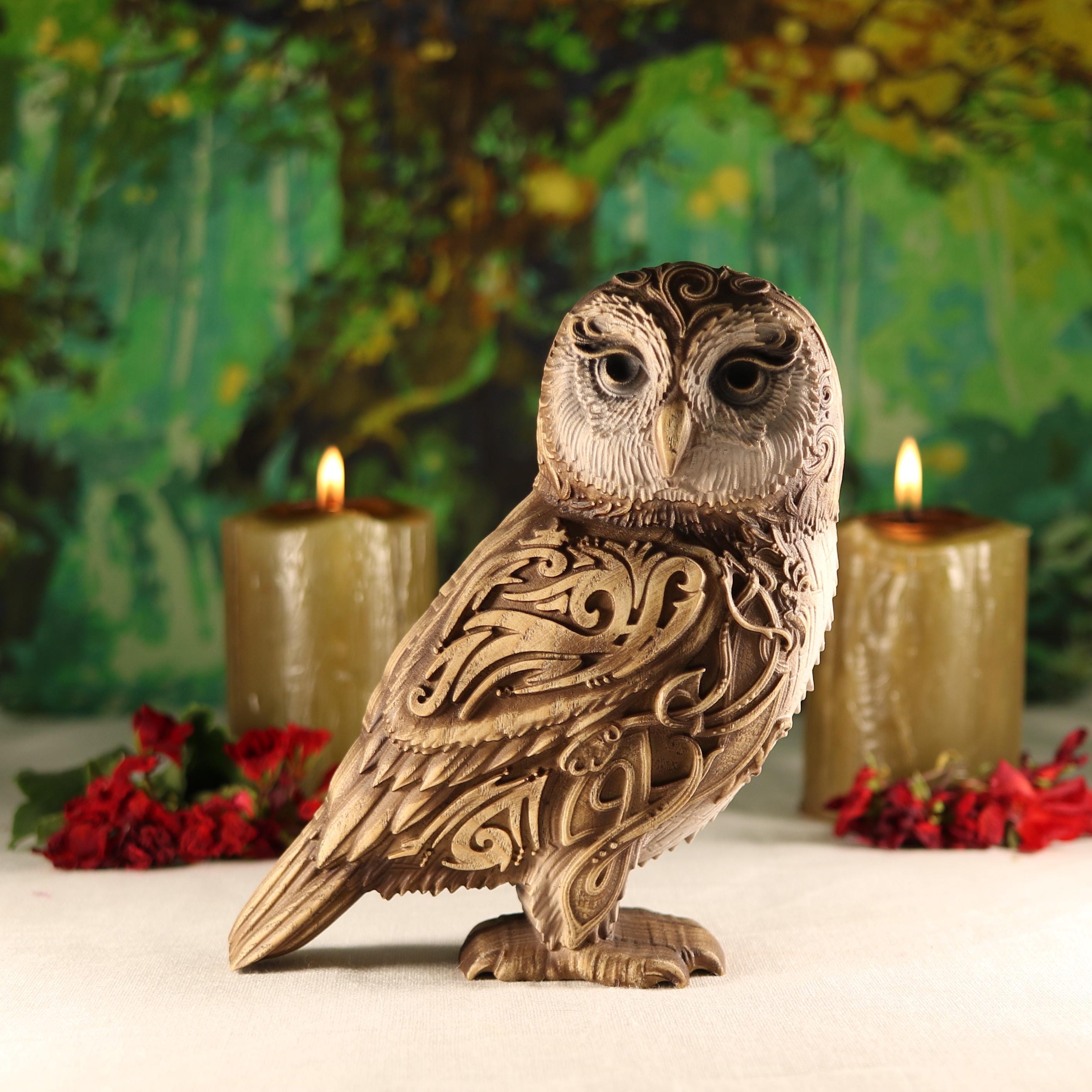 Carved Wood Owl - Etsy