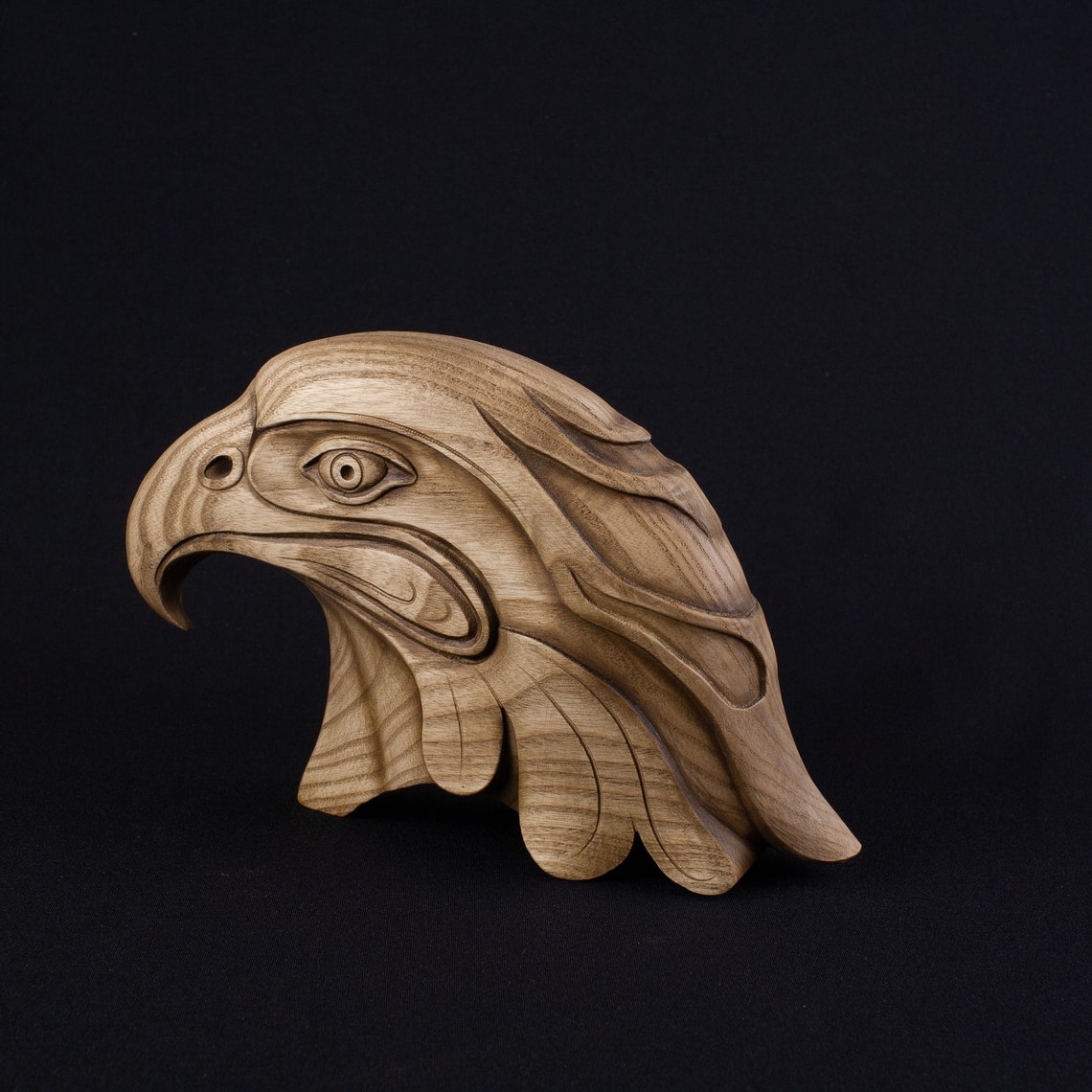 Maori Eagle Head Statue: Carved Ash Wood Figurine - Etsy