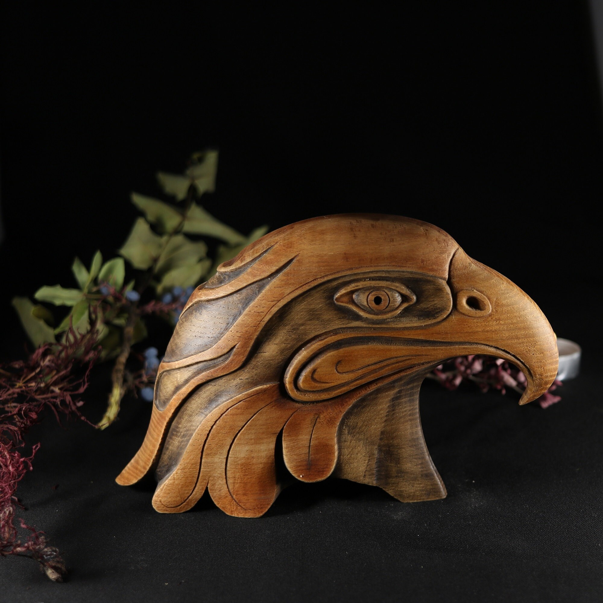 Maori Eagle Figurine Wooden Eagle Head Bald Eagle Statue - Etsy Canada