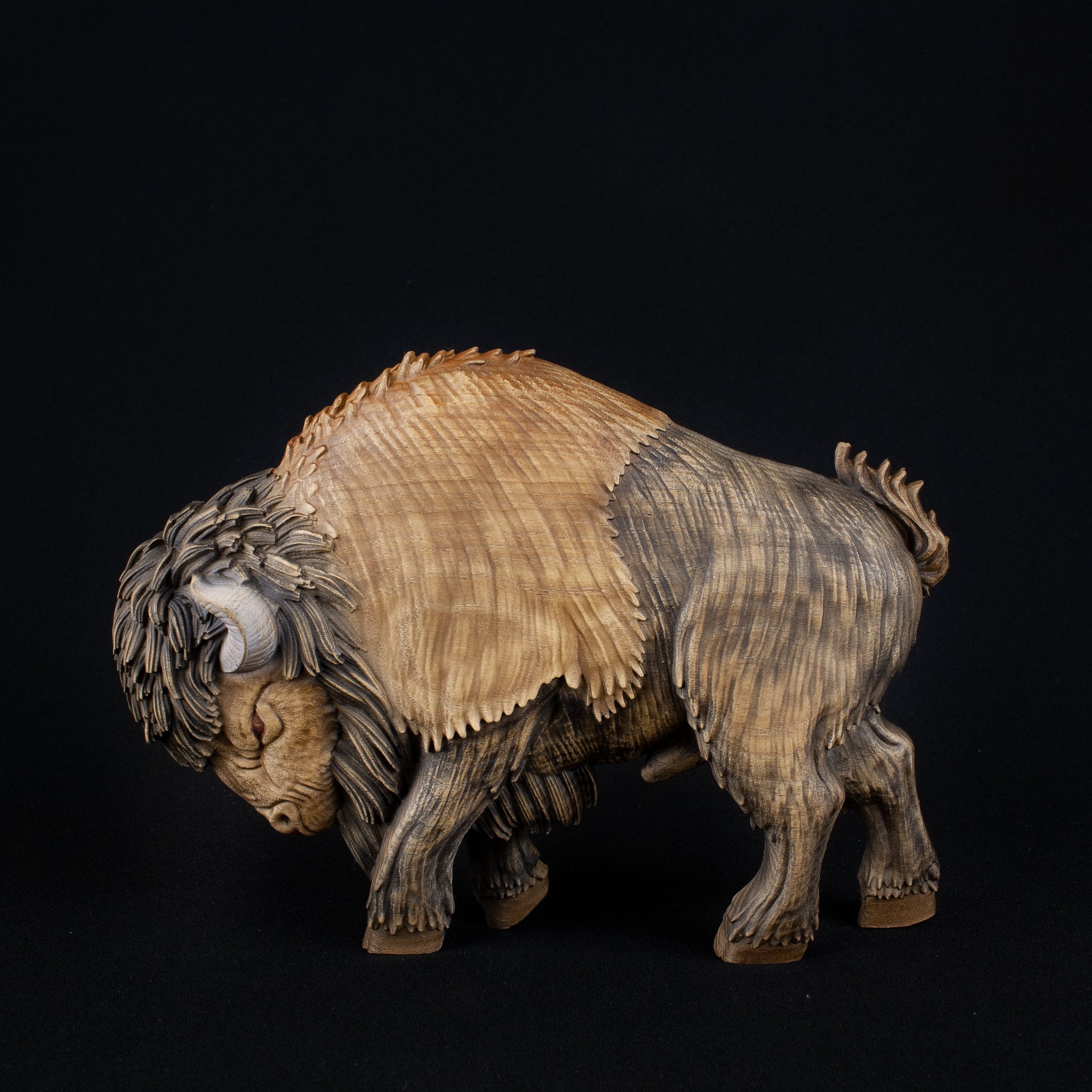 American Bison Wooden Animal Figurines Bison Decor Bison Art Buffalo