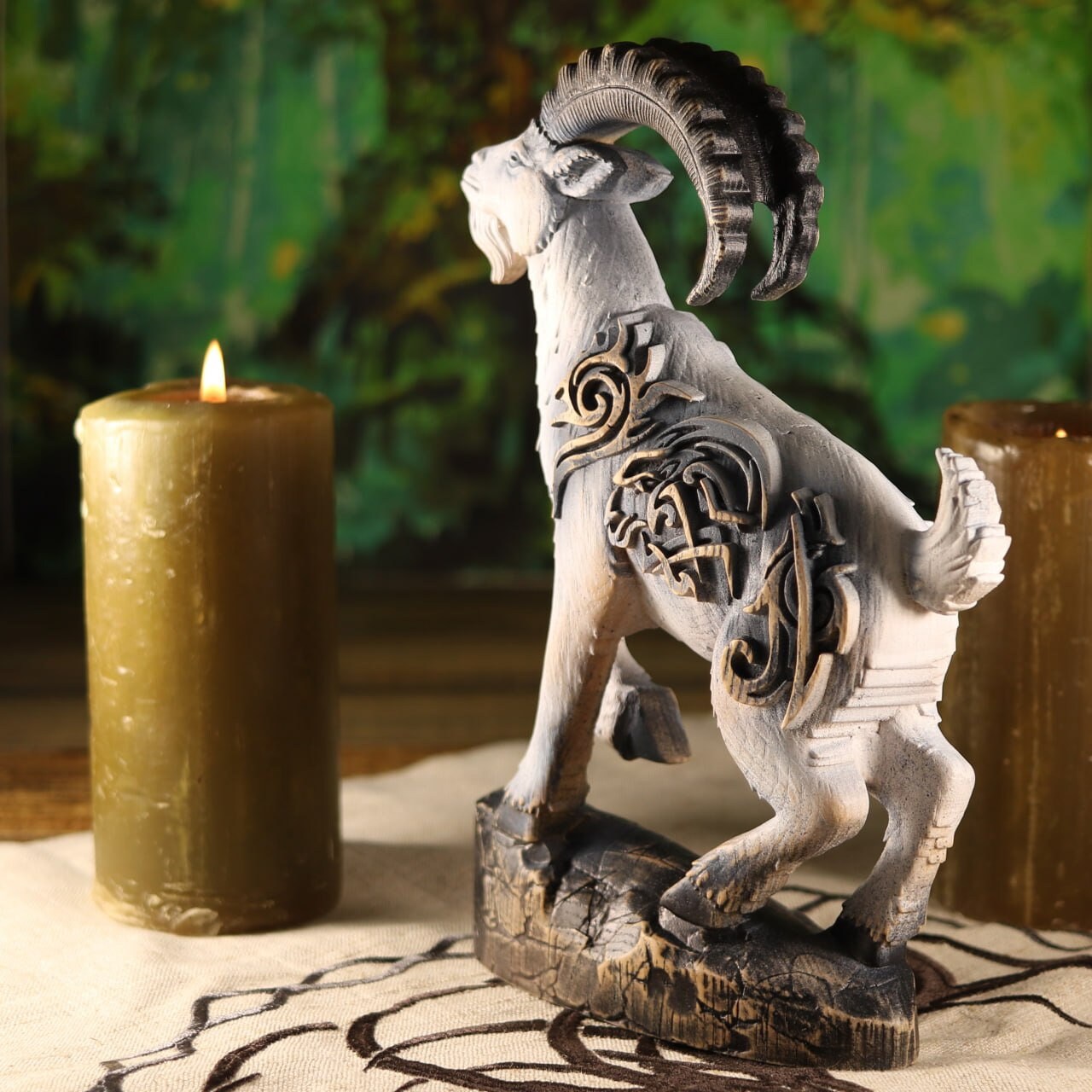 Goat Statue: Viking Knot Norse Mythology Decor - Etsy