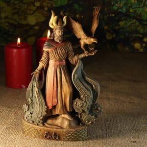 Enki Statue: Sumerian God of Wisdom, Eagle Symbol
