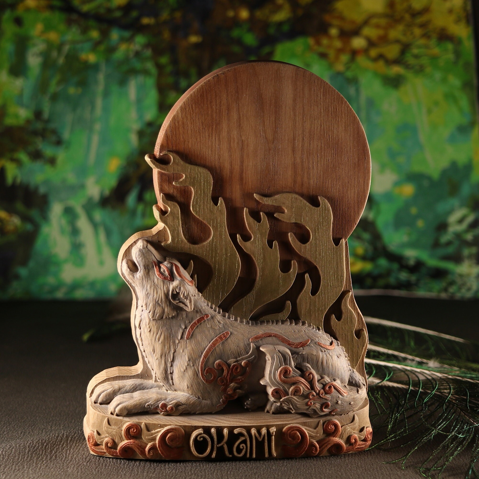 Okami Amaterasu Statue: Japanese Sun Goddess Decor - Etsy