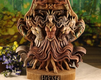 Hecate statue Triple goddess statue Hecate altar Altar statue Greek god statue Ancient greek Hecate gooddess Witchcraft Greek mythology art