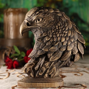 Maori, Eagle Figurine Wooden Eagle Head, Bald Eagle Statue Bird Statue ...
