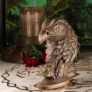 Maori, Eagle Figurine Wooden Eagle Head, Bald Eagle Statue Bird Statue ...