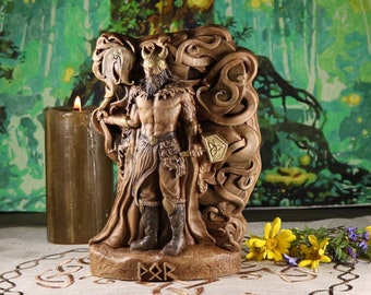Thor Statue: Nordischer Donnergott Dekor Holzschnitzerei Wikinger Mythologie Asatru