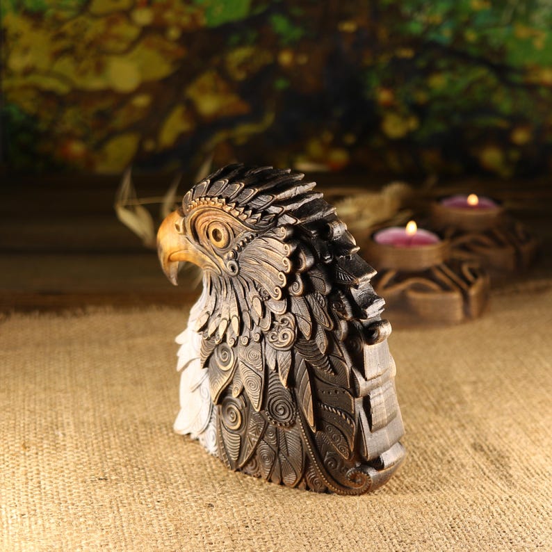 Falcon Head: Maori Art Bird Statue - Etsy