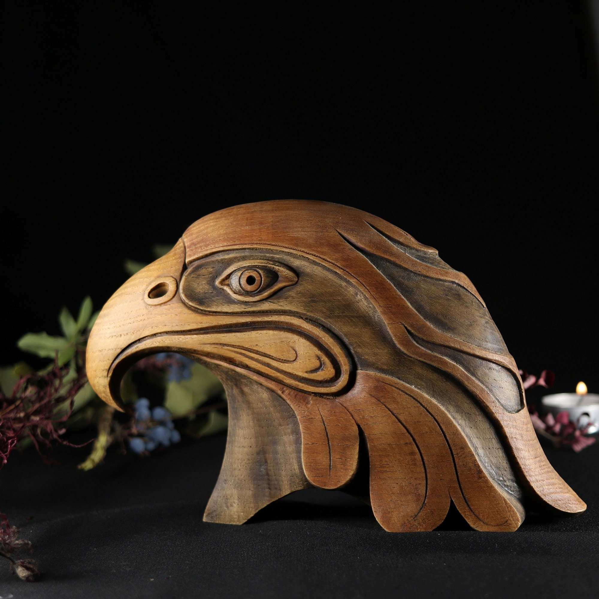 Maori Eagle Figurine Wooden Eagle Head Bald Eagle Statue - Etsy Canada