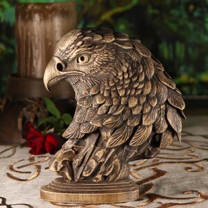 Maori, Eagle Figurine Wooden Eagle Head, Bald Eagle Statue Bird Statue ...