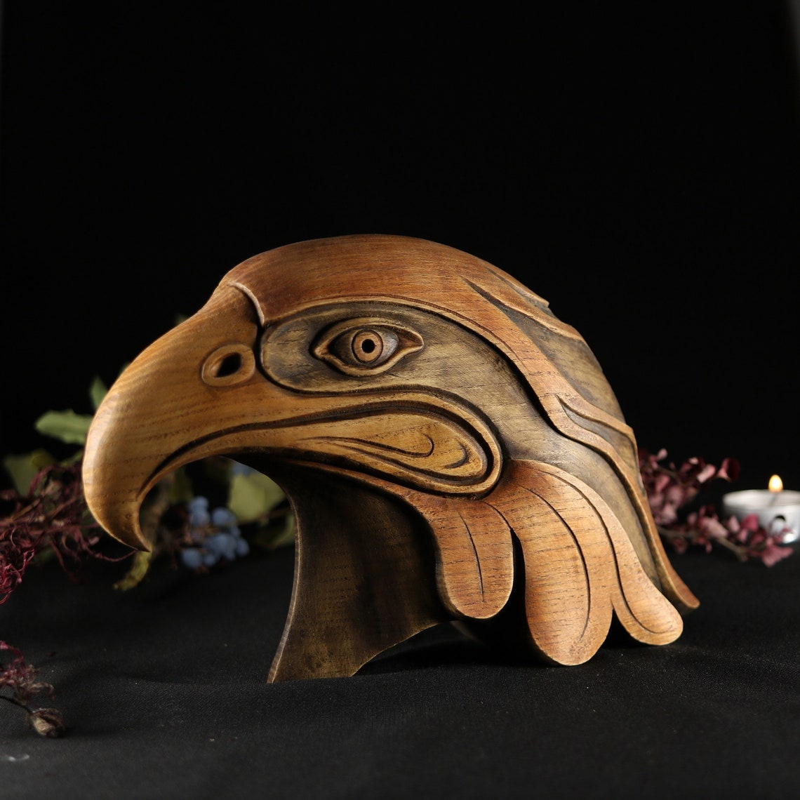 Maori Eagle Figurine Wooden Eagle Head Bald Eagle Statue - Etsy Canada