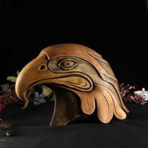 Maori Eagle Head: Hand-carved Wood Sculpture, New Zealand Art - Etsy