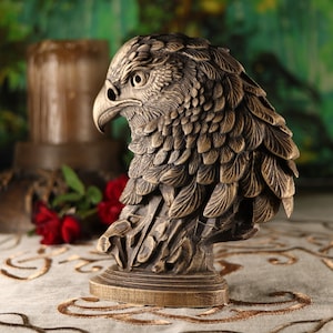 Maori, Eagle Figurine Wooden Eagle Head, Bald Eagle Statue Bird Statue ...