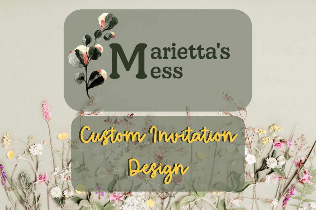 Custom Invitation or Stationary Design Digital File Download Etsy