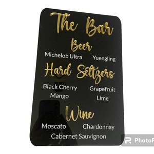 Bar Menu Sign