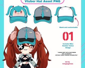 Hatsune Miku Vtuber Hut PNG