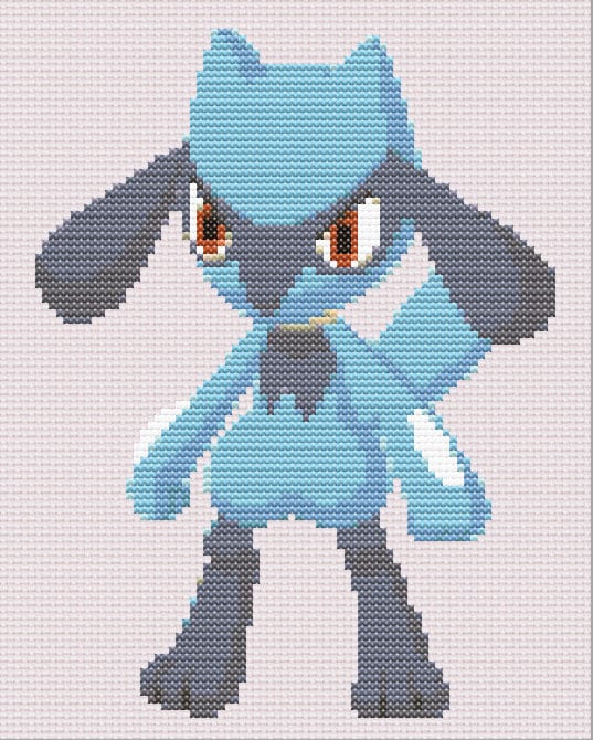 Lucario Pokemon Pixel Art Pattern  Pixel art pokemon, Pixel art pattern,  Pokemon cross stitch