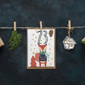 25 Printable Advent Cards for Kids, Christmas Advent Calendar Printable, Instant Download, DIY Kids Christmas Advent Calendar zdjęcie 5