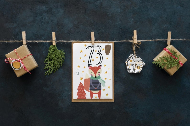 25 Printable Advent Cards for Kids, Christmas Advent Calendar Printable, Instant Download, DIY Kids Christmas Advent Calendar zdjęcie 5