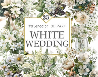 Watercolor Flower White Cream Roses Floral Garden Bouquets PNG Clipart ...