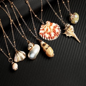 Natural Shell Necklace, Boho Style Necklace, Seashell Pendant for Beach Wedding, Sea Lovers Jewelry, Gifts for Her, Birthday Gift