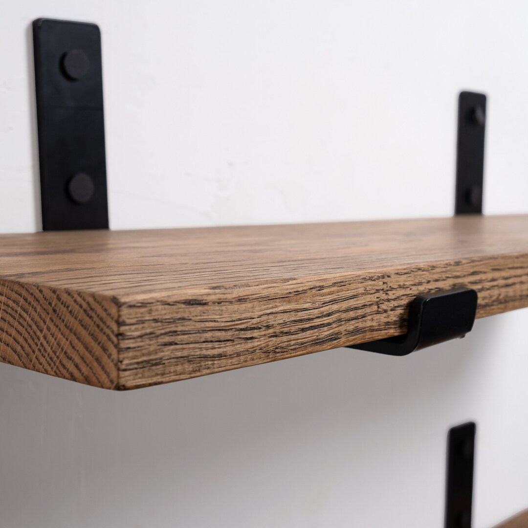 Floating Shelf With Metal Brackets Unique Kitchen Shelves Etsy