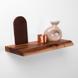 Top Quality Walnut Wood Shelves , Rustic Floating Shelves, Bathroom Wall Shelves with Bracket , Long Book Shelves, Walnut Floating Shelves
