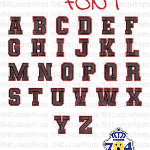 3D Puff Letters A-Z, Alfabeto digitalizado, Varsity Lettering, Varsity Bold, Letras digitalizadas para bordado, Espuma 3D, DESCARGA INSTANTE