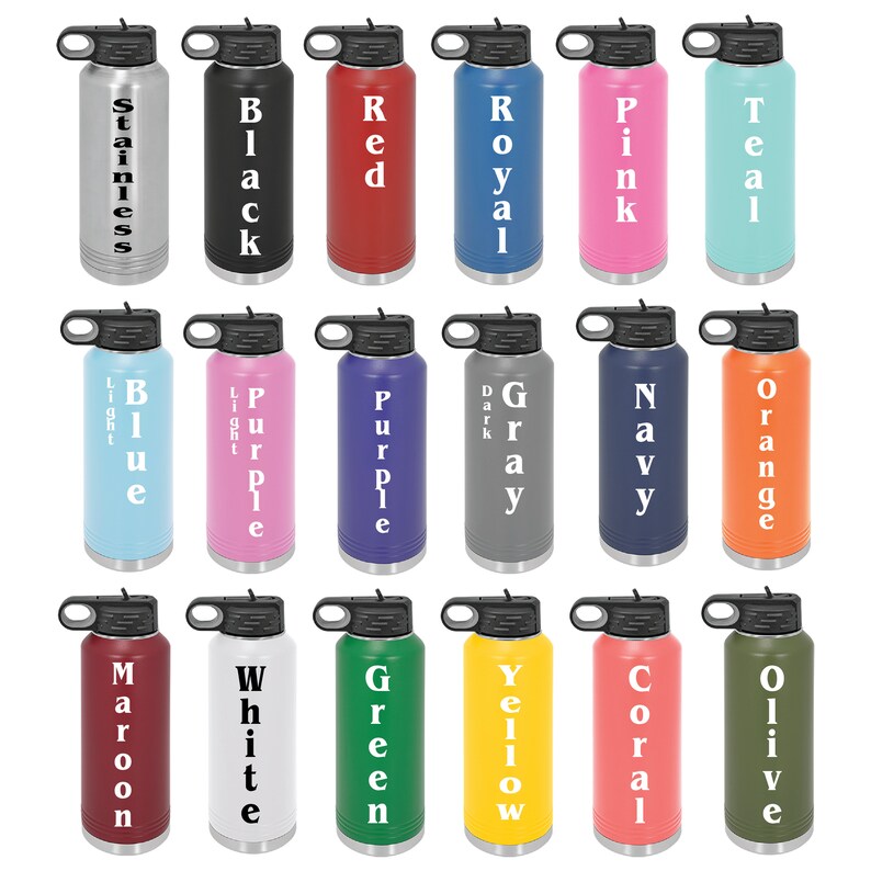 40oz Water Bottle, Custom Water Bottle, Personalized Gift for Teacher, Sports Water Bottle