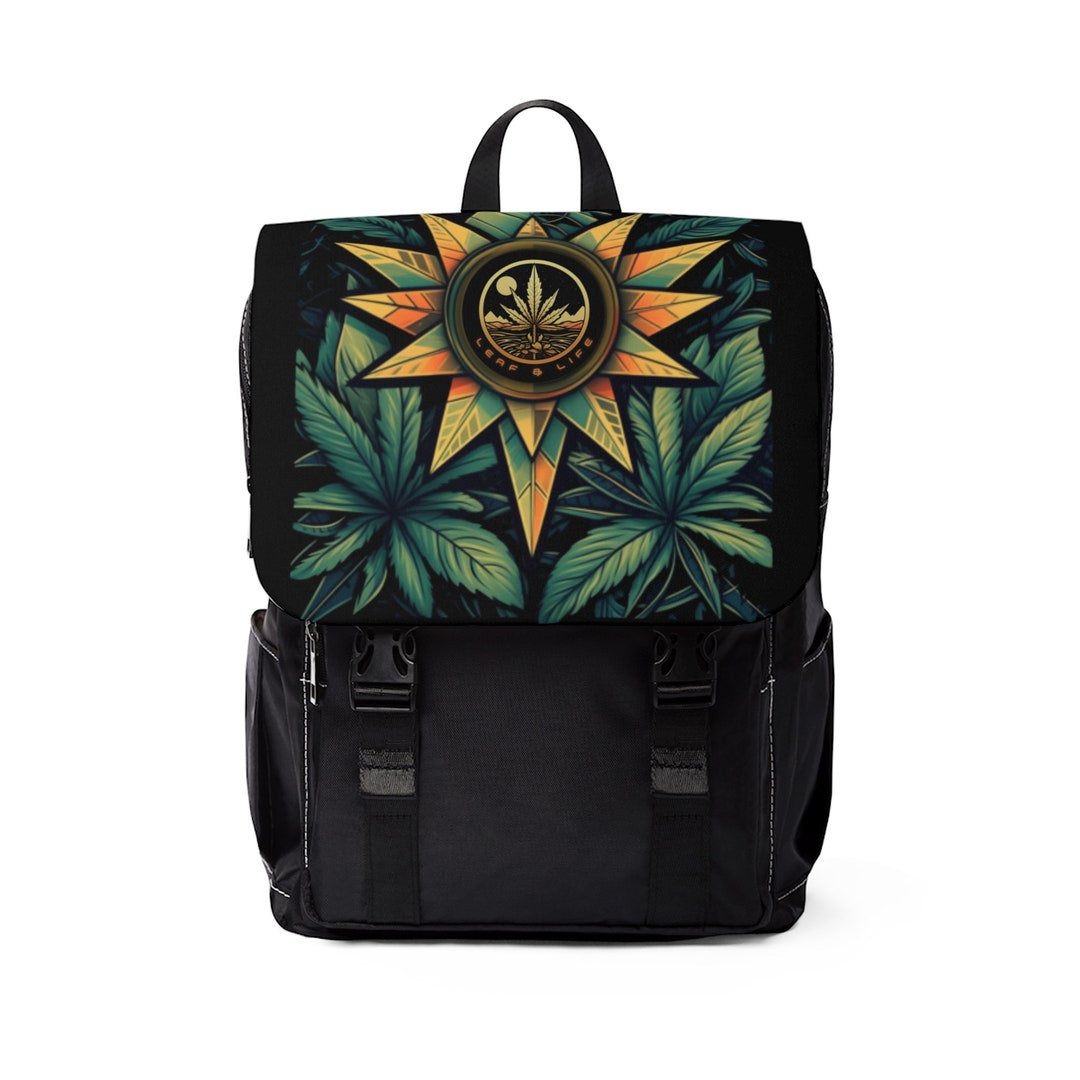 Cannabis Art Backpack Marijuana Backpack Over the Shoulder Weed Bag