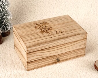 Custom Engraved Wooden Jewelry Box with Drawers Jewelry Box for Women Double Drawer Jewelry Organizer Jewelry Collection Box with Mirror