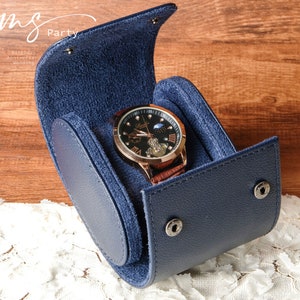 Custom Leather Watch Box,Personalized Leather Watch Box,Engraved Groomsman Watch Case Gift,Travel Watch Organizer Gift For Him,Groom Gift image 7