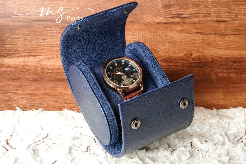 Custom Leather Watch Box,Personalized Leather Watch Box,Engraved Groomsman Watch Case Gift,Travel Watch Organizer Gift For Him,Groom Gift image 7