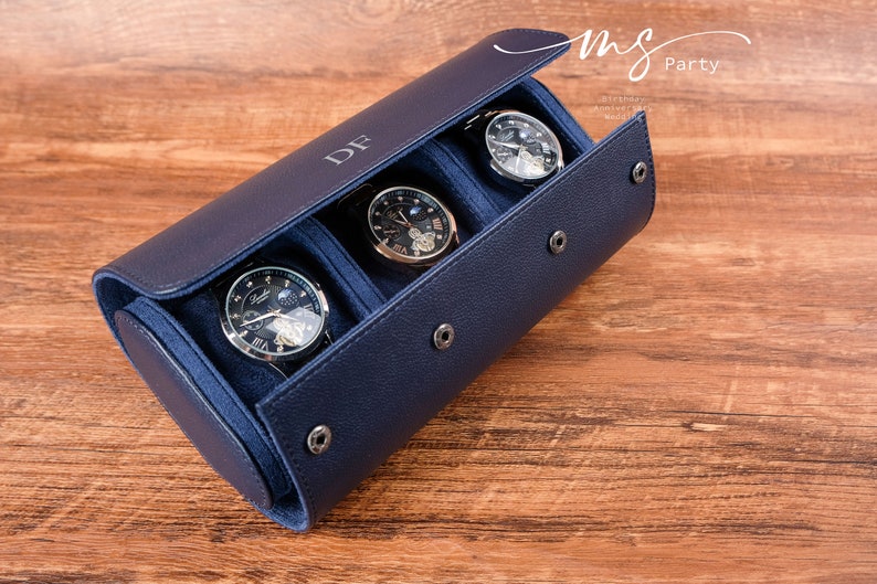 Custom Leather Watch Box,Personalized Leather Watch Box,Engraved Groomsman Watch Case Gift,Travel Watch Organizer Gift For Him,Groom Gift image 8