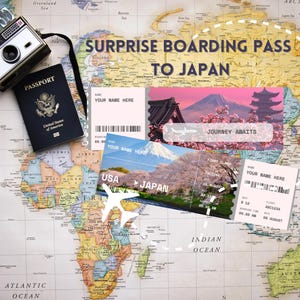 Surprise Ticket to Japan Volume 6 - Going to JAPAN - Printable Ticket, Boarding Pass, Editable, Instant Download