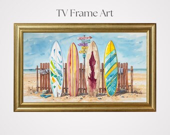 Summer Beach TV Frame Art: Seaside Living Room Decor (Digital Download)