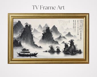 Japanese Landscape TV Frame Art, Asian Decor (Digital Download)