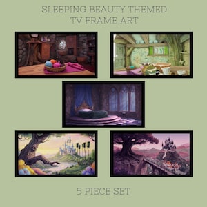 TV Frame Art, Disney Sleeping Beauty Inspired, Volume 4, Landscape Art Bundle, TV Art Decor, 5 Piece Art Set, Home Wall Decor