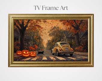 Autumn Samsung Frame TV Art: Suburban Fall Scenery (Digital Download)